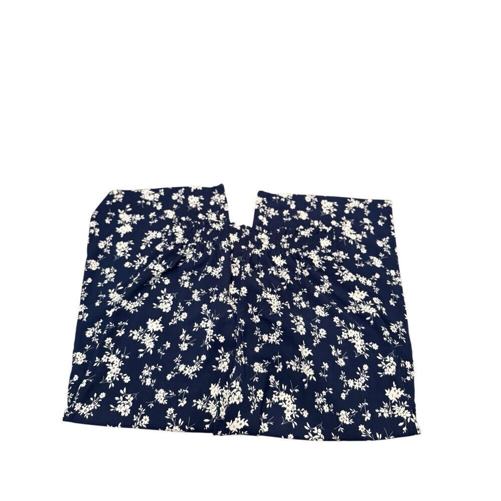 Olrik Flowy Blue and Cream Floral Pants- size XL